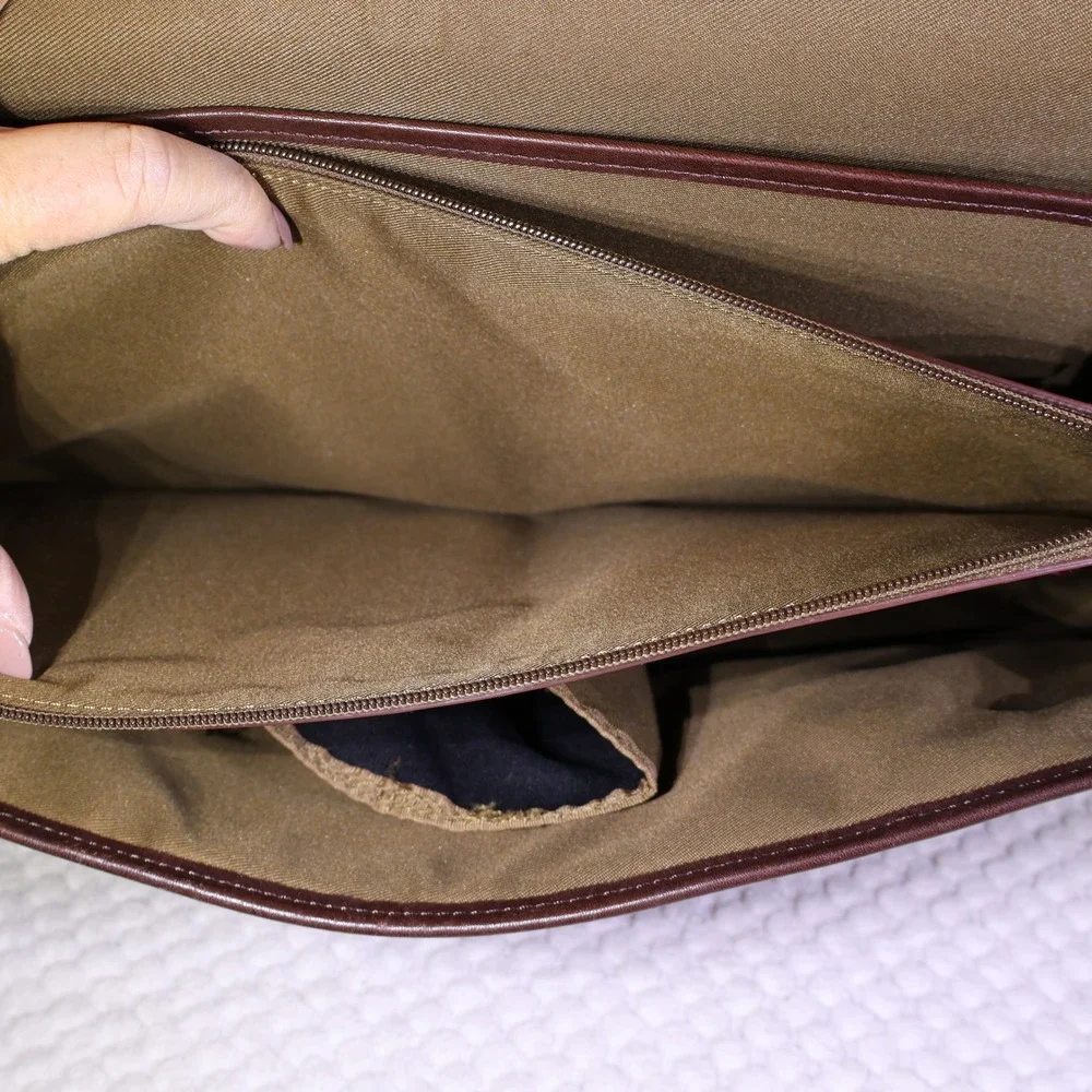 Bob Timberlake Mens Briefcase Brown Leather Messenger Bag 4110847